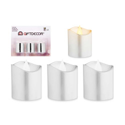 SET 3 VELAS LED TACO PLATA