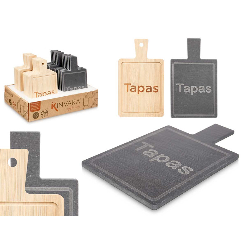 BAMBOO AND SLATE SQUARE TABLE DEC TAPAS