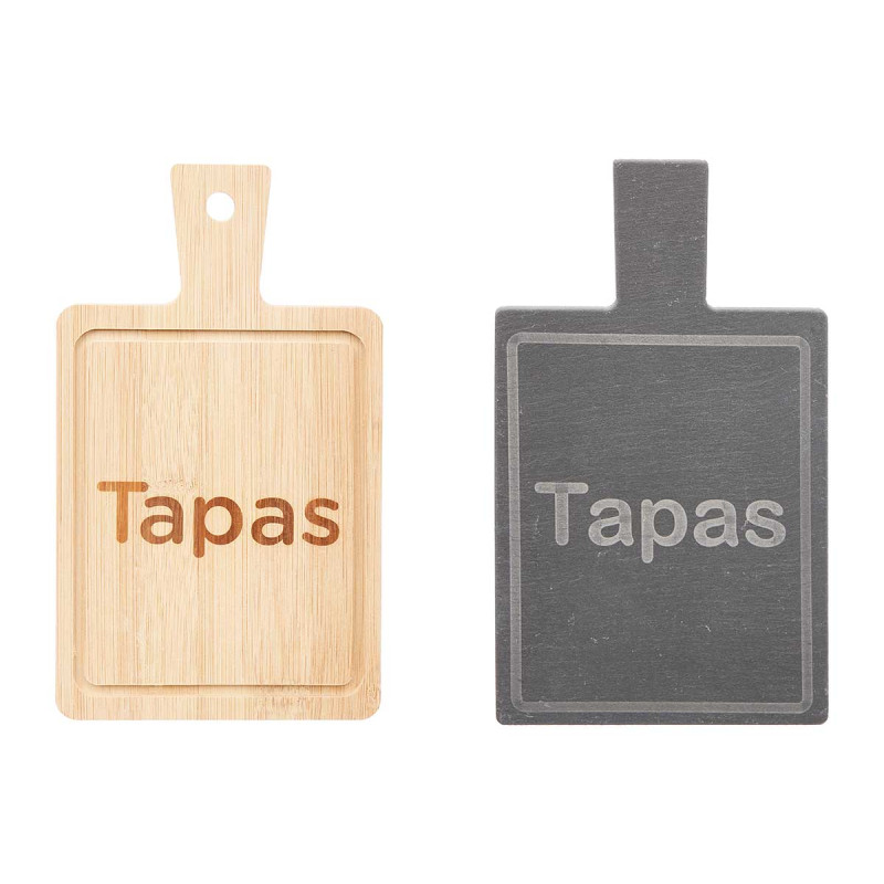 BAMBOO AND SLATE SQUARE TABLE DEC TAPAS