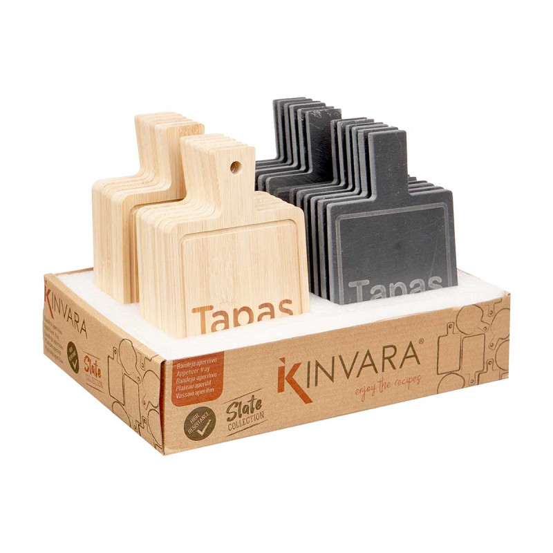 BAMBOO AND SLATE SQUARE TABLE DEC TAPAS