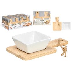 SET 2 BOWL TRAY APPETIZER SQARE