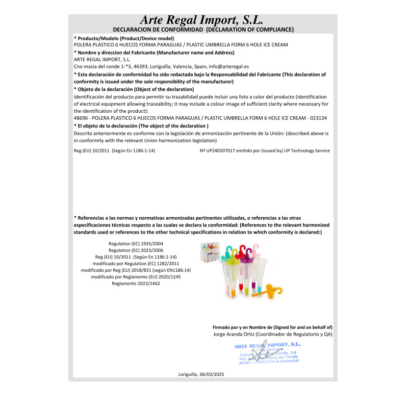 STAMPO GHIACCIOLI PLASTICA 6 SPAZI FORMA