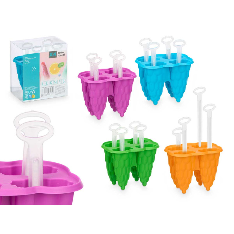 MOLDE GELADOS 4 DIVISOES SORT 4 COR
