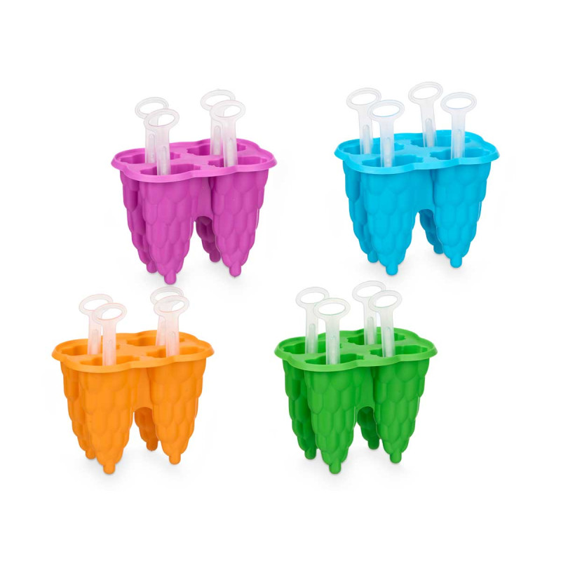 MOLDE GELADOS 4 DIVISOES SORT 4 COR