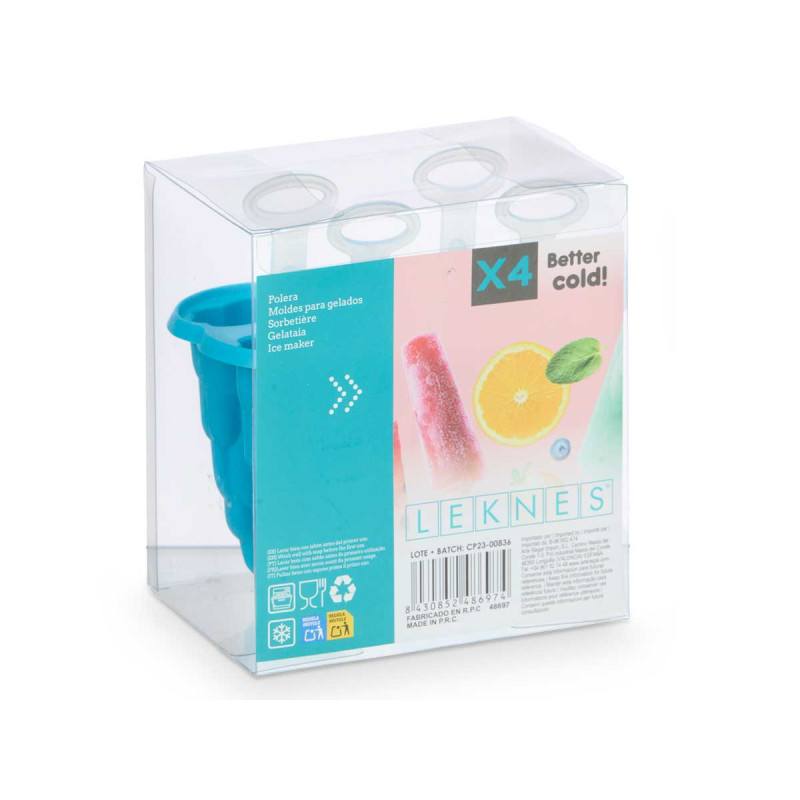 MOLDE GELADOS 4 DIVISOES SORT 4 COR