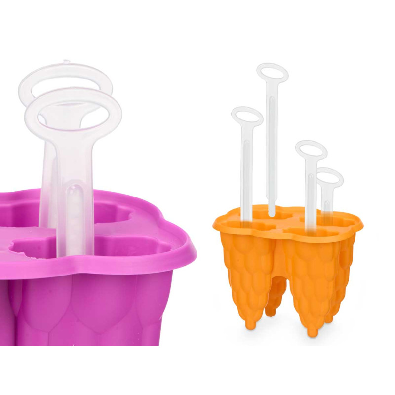 PLASTIC 4 HOLE ICE CREAM MIX 4 COLOURS