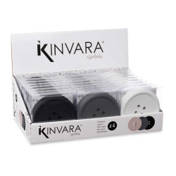 SET 4 SILICON BUTTON COASTER DARK COLOUR