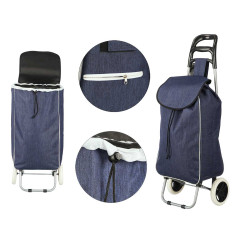 CHARIOT DE COURSES BLEU