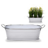 POT DE FLEURS CARRE 2 ANSES BLANC BORD A
