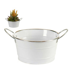PORTAVASO ROTONDO BIANCO FILO PLATA