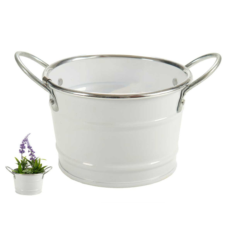 PORTAVASO BASSO C MANICI BIANCO FILO ARG