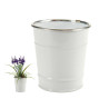 WHITE SMALL BUCKET SILVER EDGE