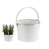 WHITE METAL BUCKET HANDLE SILVER EDGE