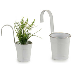 VASO DA APPENDERE BIANCO FILO ARGENTO