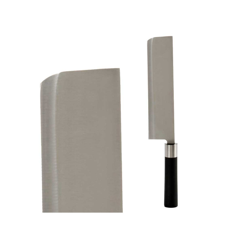 CUCHILLO HACHA ACERO MANGO NEGRO