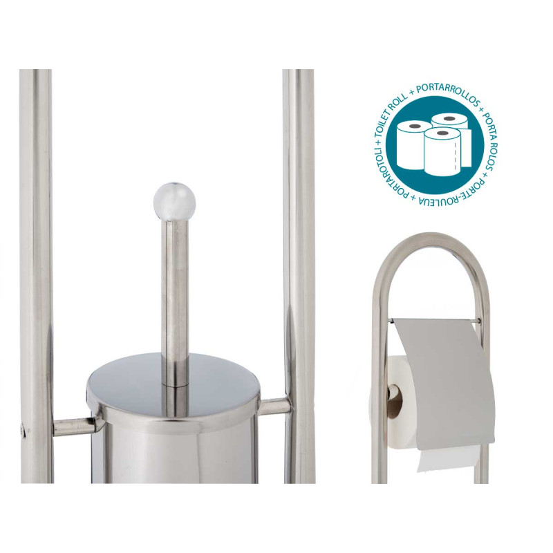 PORTE BROSSE DE TOILETTE METAL HAUTE CHR