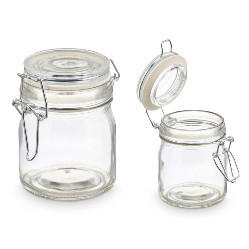 BARATTOLO VETRO ROTONDO CHIUSURA ERMETIC 150ML