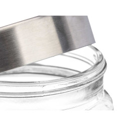 TARRO CRISTAL REDONDO TAPA ACERO 300ML