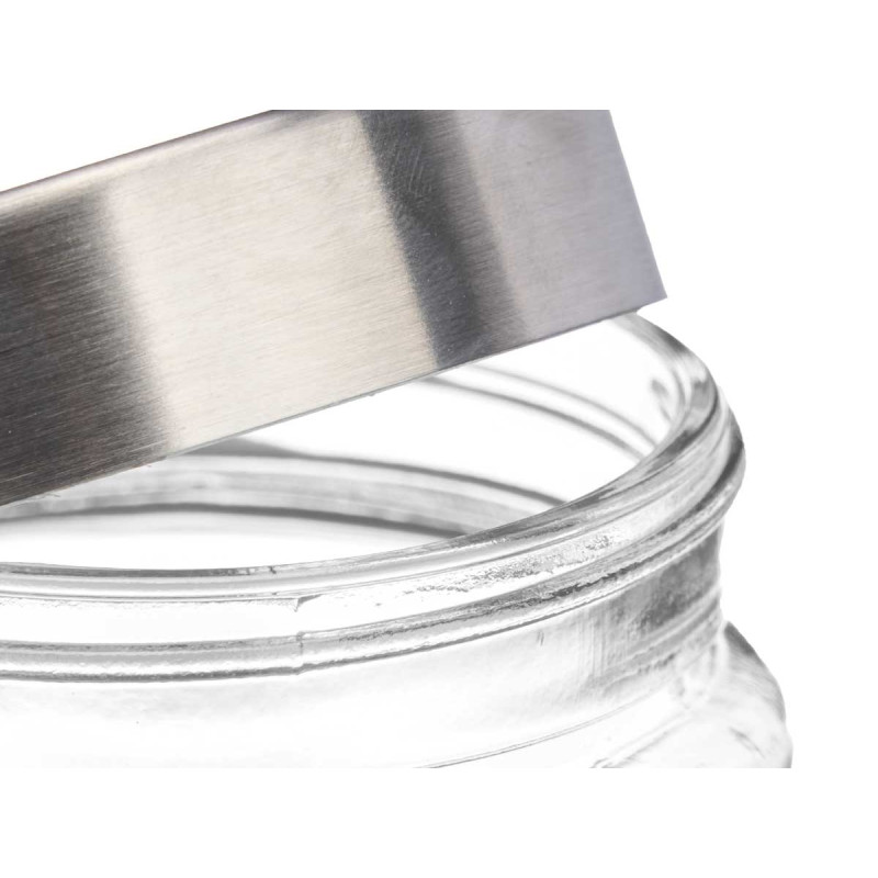 GLASS JAR ROUND STEEL LID 300ML