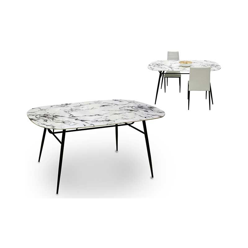 MESA ESTILO MARBEN OVAL PERNAS PRETAS