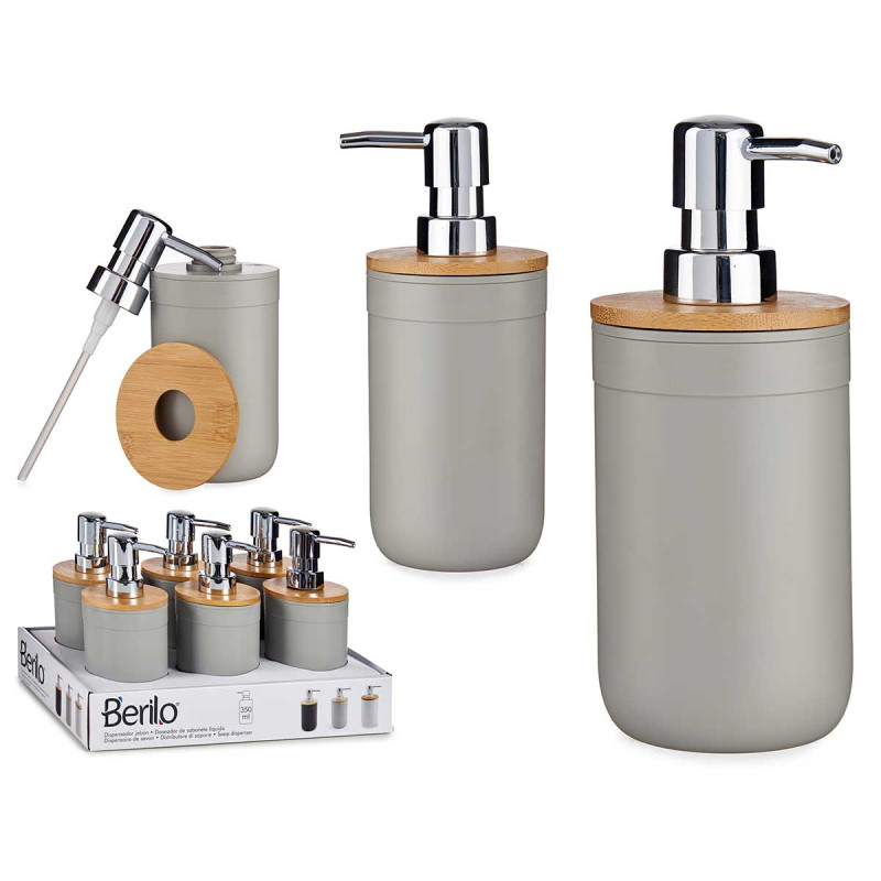 PORTASAPONE DOSIFICATORE GRIGIO CON BAMB