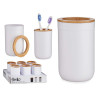 PORTA ESCOVAS BRANCO COM BAMBU