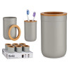 PORTACEPILLOS GRIS CON TAPA BAMBU