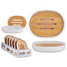 PORTASAPONE BIANCO CON BAMBU