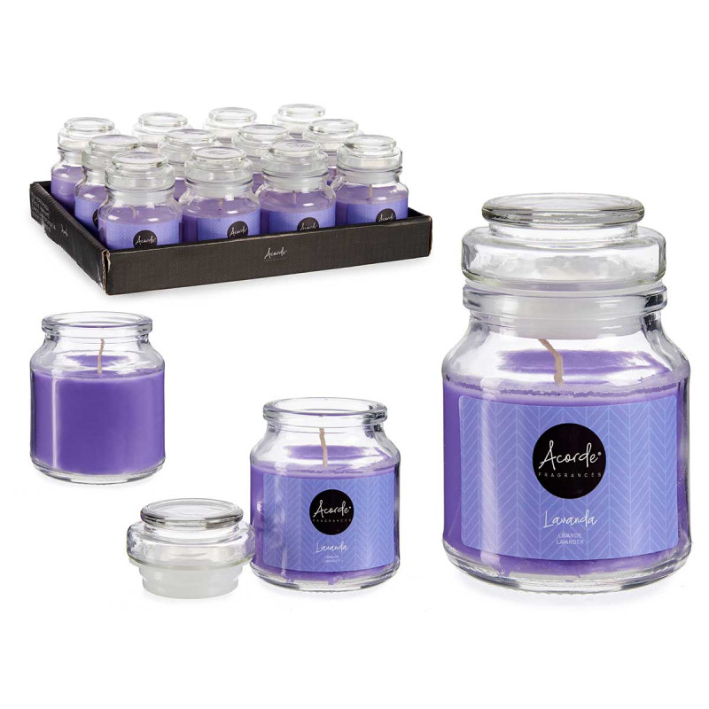 BOUGIE COUVERCLE VERRE LAVANDE 28H
