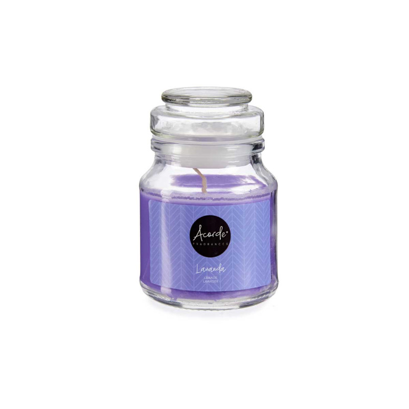 BOUGIE COUVERCLE VERRE LAVANDE 28H