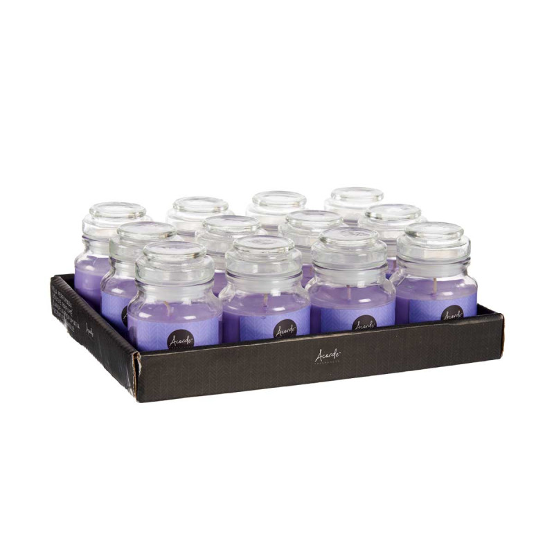 BOUGIE COUVERCLE VERRE LAVANDE 28H