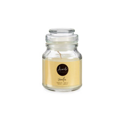 BOUGIE COUVERCLE VERRE VANILLE 28H