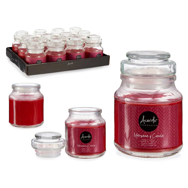 BOUGIE COUVERCLE VERRE POMME CANNELLE 28