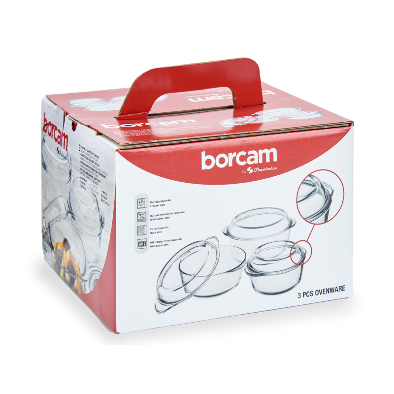 SET 3 CASSERUOLE BORCAM 840ML + 1450ML + 2100ML