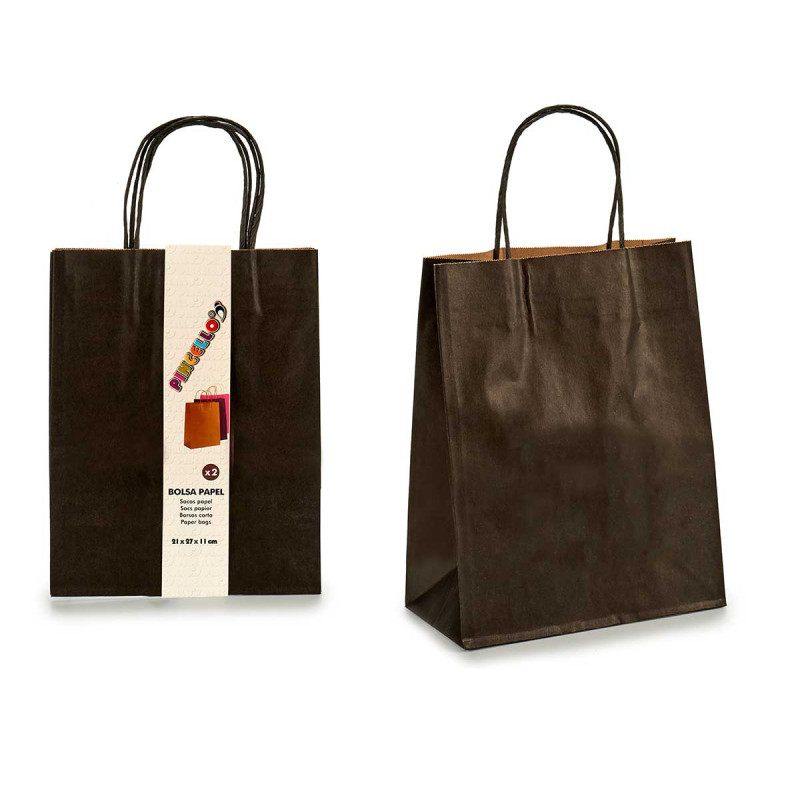 SET OF 2 PAPER BAG BLACK COLOR