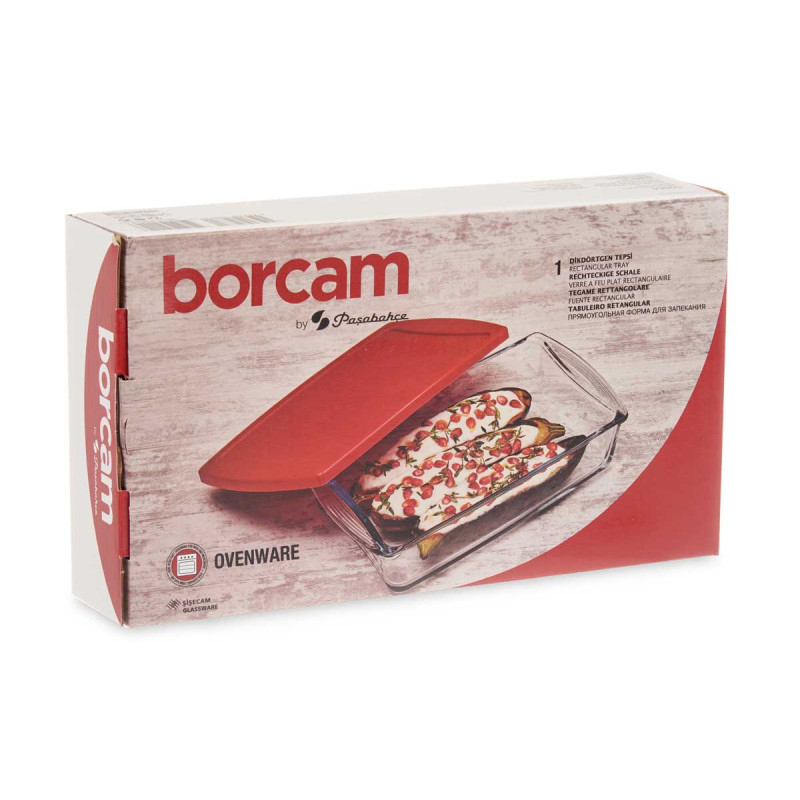 BANDEJA RECTANGULAR CON TAPA BORCAM 1320ML