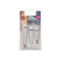SET OF 3 NAIL CLIPPERS SILVER COLOR