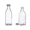 BOUTEILLE VERRE CARRE BOUCHON ACIER 1L