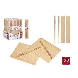 SUSHI SET 4 BAMBOO CHOPSTICKS AND 2 MATS