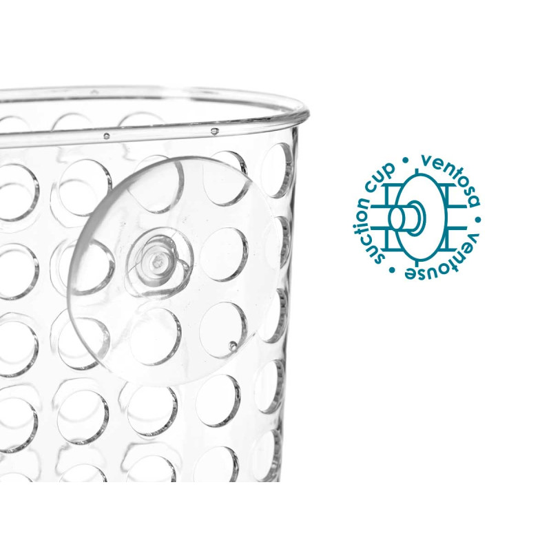 BIG SHOWER BASKET TRANSPARENT WITH VENT