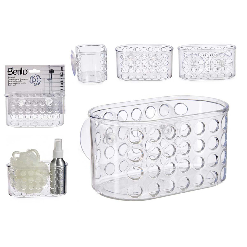 PORTA GEL PEQUENO COM VENTOSA TRANSPAREN