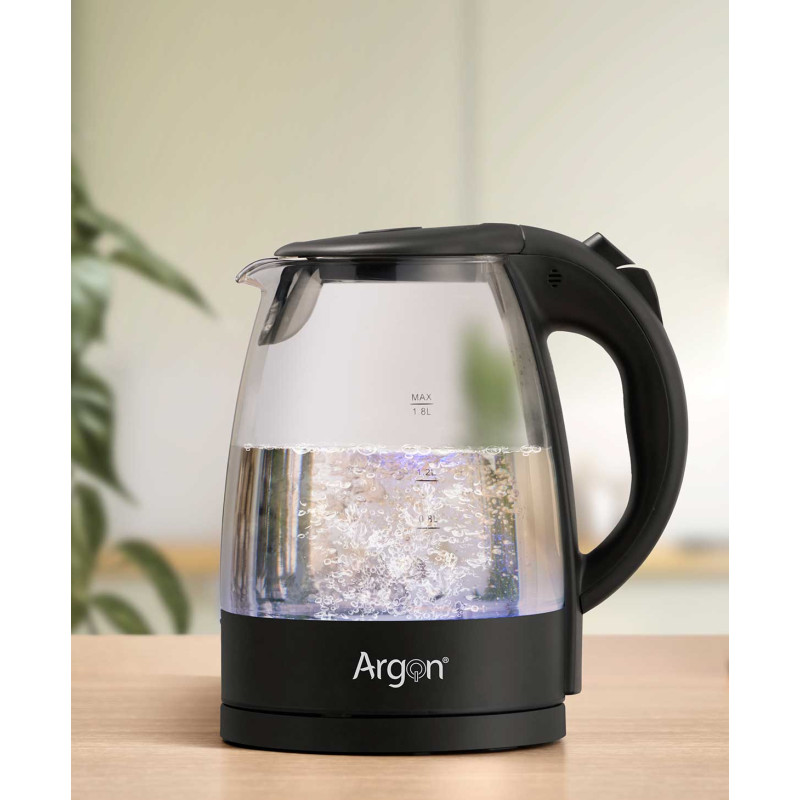 BOUILLOIRE EN VERRE NOIR 2000W 1,8L