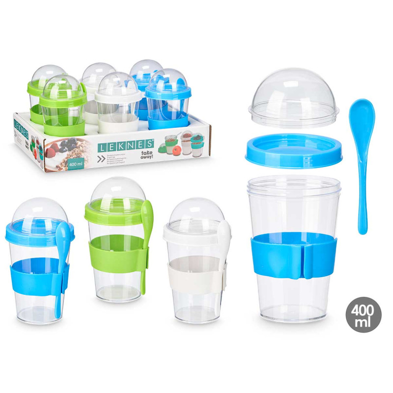 VASO CUCHARA TAPA 400ML SURT 3 COL