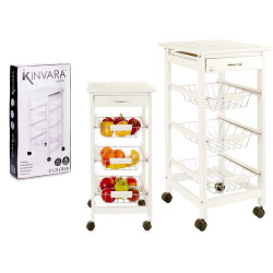 BAC A LEGUMES BOIS METAL 3 ETAGES BLANC