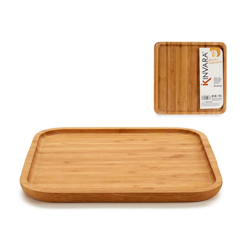 TABUA QUADRADA MEDIA BAMBU APERITIVO