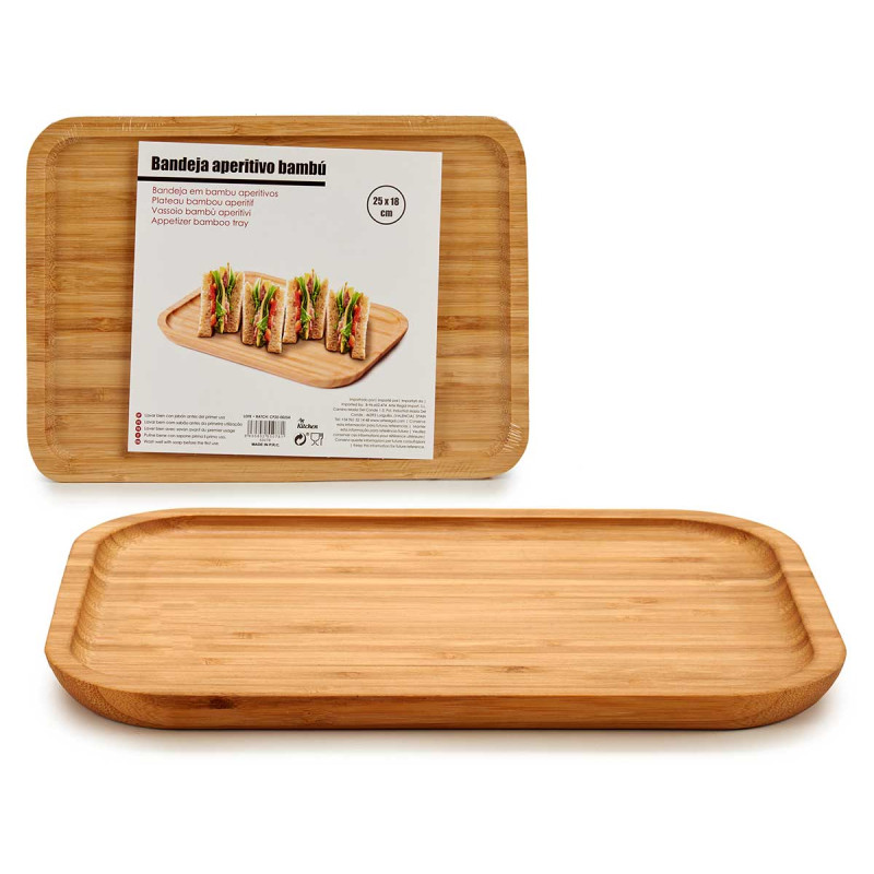 SMALL RECTANGULAR BAMBOO PLATE APPETIZER