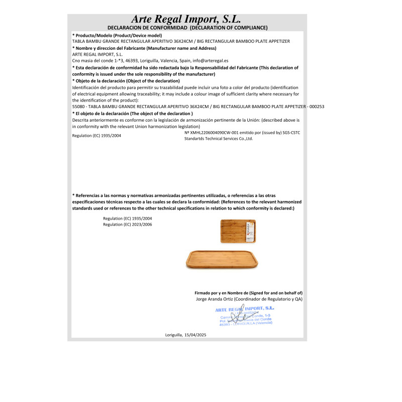 TABLA BAMBOU GRAND RECTANGULAIRE APERITI