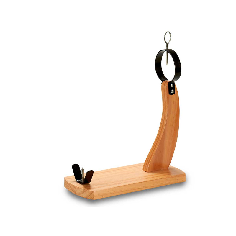 SUPPORT A JAMBON LARGE NATUREL BOIS PIN