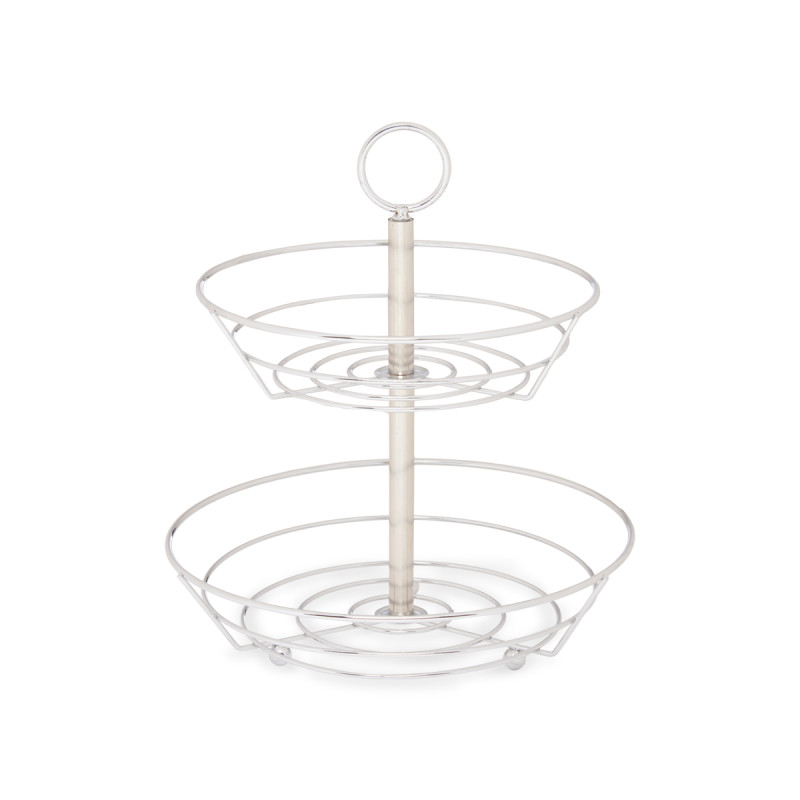 FRUIT BOWL DOUBLE KITCHEN CHROMED METAL