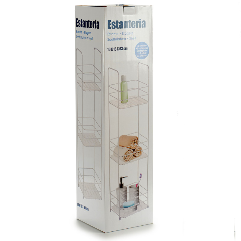 ETAGERE METAL CARRE 3 ETAGES